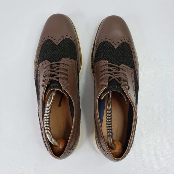 Cole Haan Mens Grand OS Leather Wingtip Oxfords Shoes 10 M Lug Sole Preppy main image 8